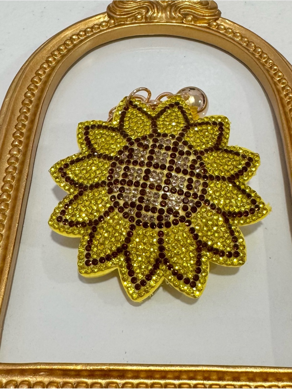New Sunflower Crystal Keychain